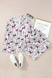 Printed Long Sleeve Top and Drawstring Pants Lounge Set Lingerie & Nightwear