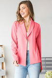 Heimish Open Front Long Sleeve Blazer 