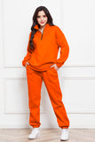Half Zip Long Sleeve Sweatshirt and Pants Set 