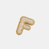 Inlaid Zircon Bubble Initial Necklace 
