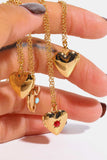 Zircon Heart Shape 14K Gold-Plated Pendant Necklace 