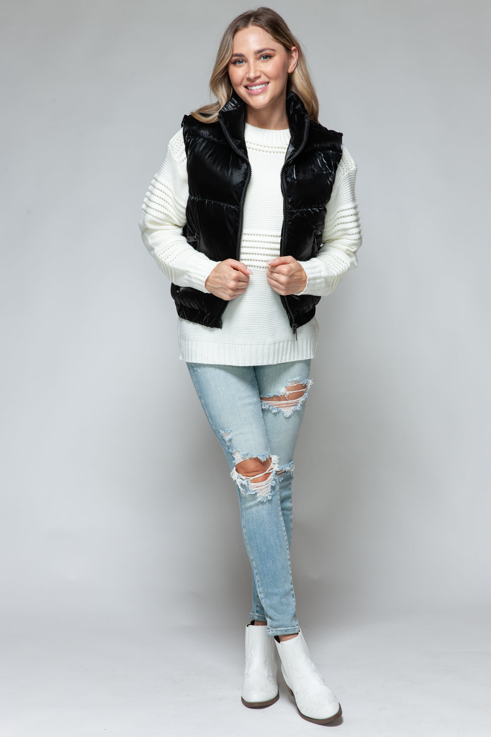 Snobbish Fine Fur Lining Quilted Vest 
