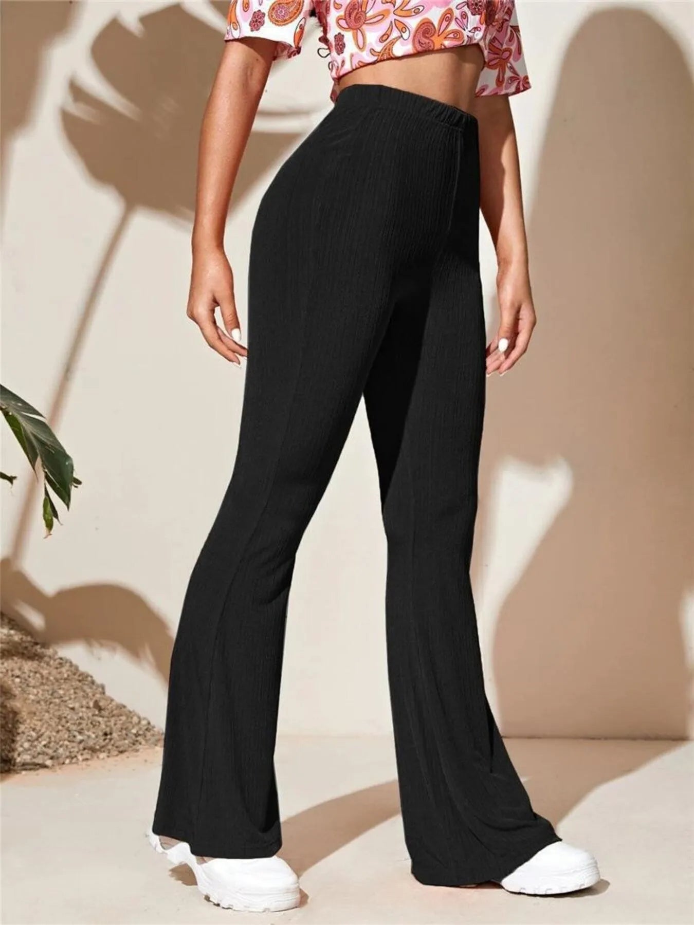 Full Size High-Waist Flare Active Pants Plus Size 