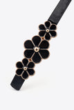 Flower Decor Skinny PU Belt 