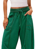 Drawstring Wide Leg Pants 