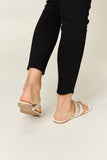 WILD DIVA Rhinestone Strappy Flat Sandals 