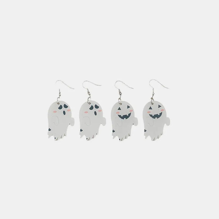 2 Piece Alloy Acrylic Ghost Dangle Earrings 