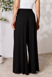 Double Take Full Size Smocked Wide Waistband Wide Leg Pants 