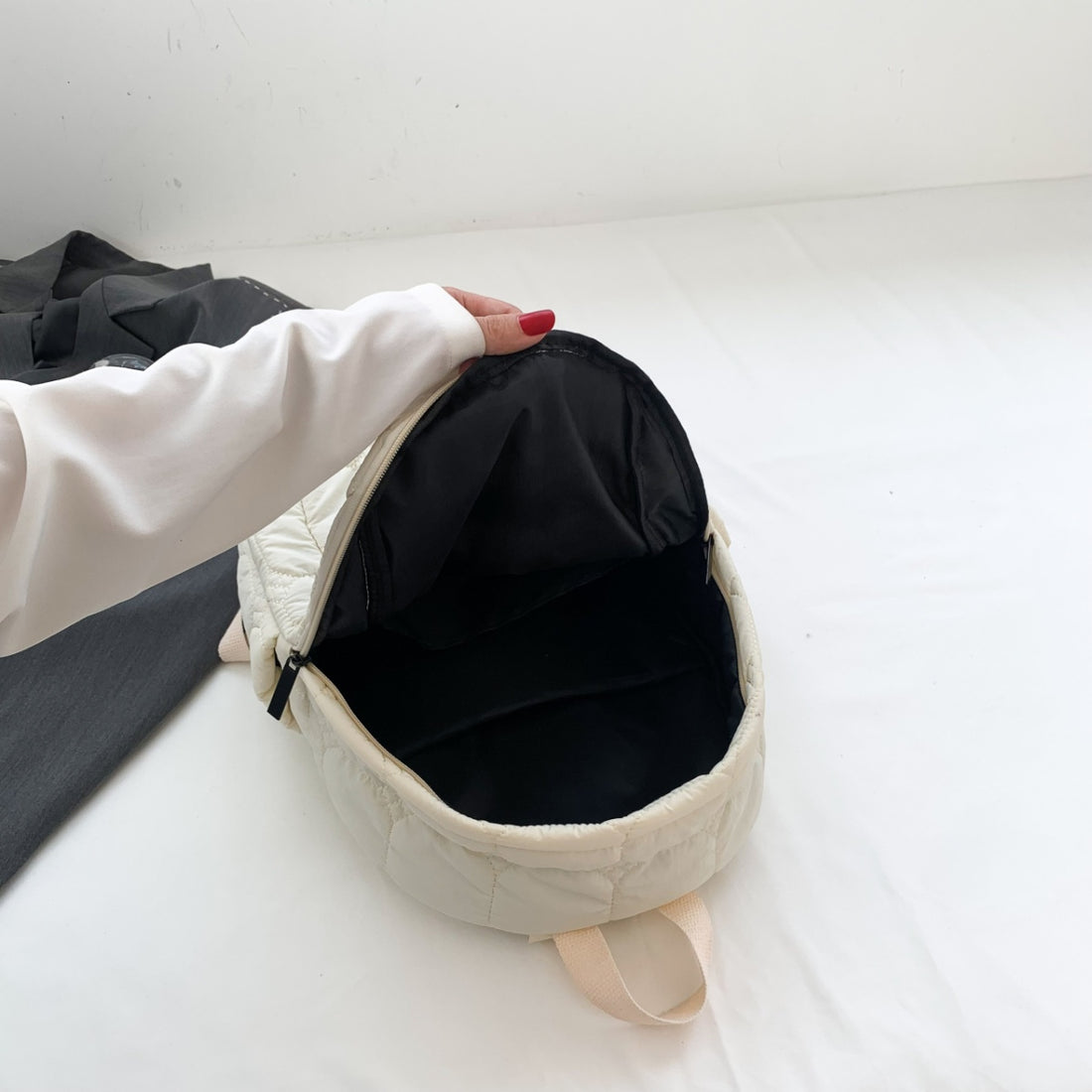 Quilted Polyester Backpack Bag 