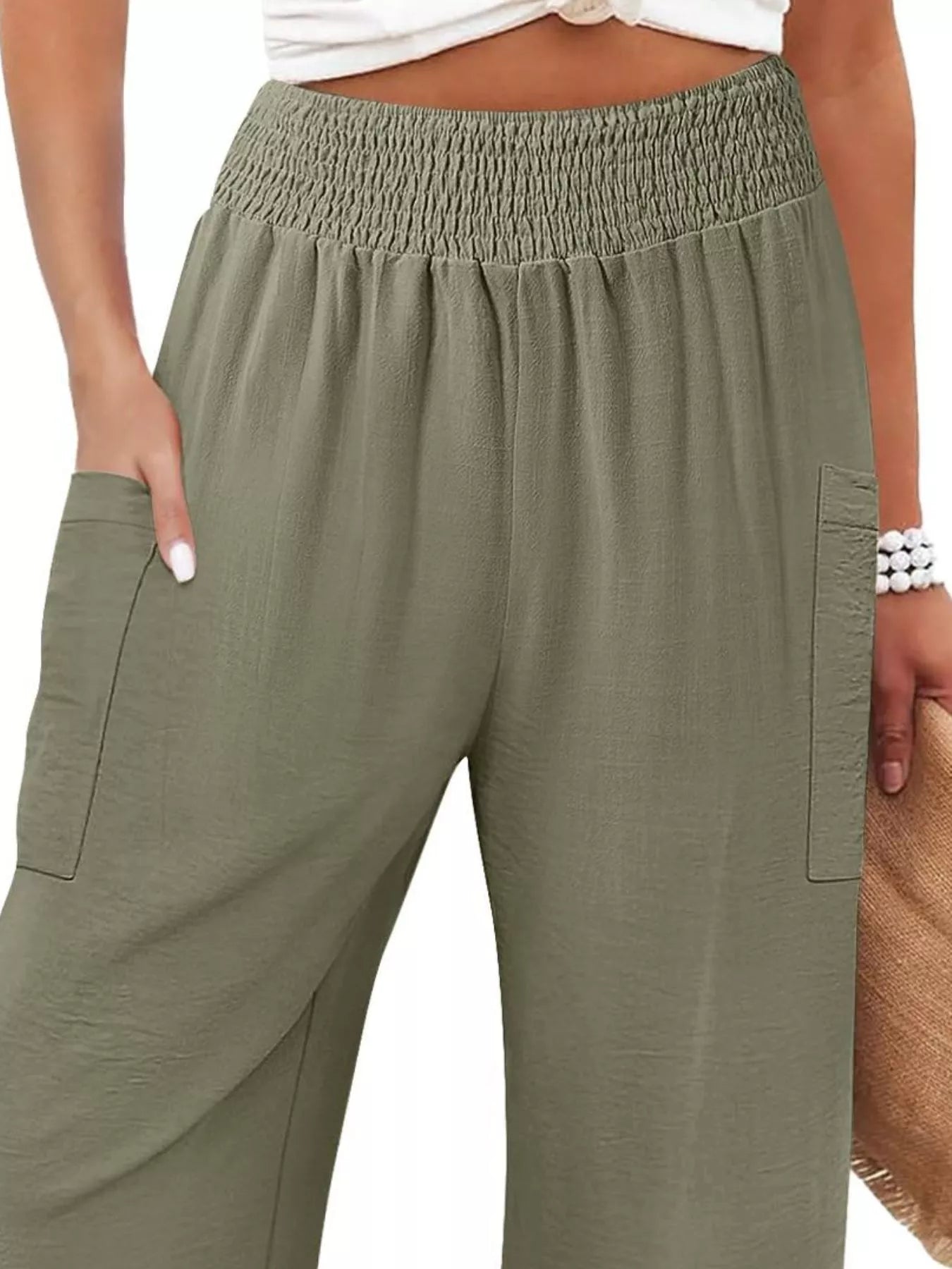 Elastic Waist Pants 