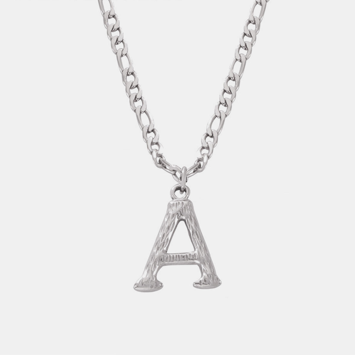 Titanium Steel Letter Pendant Necklace 
