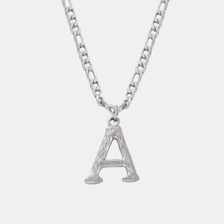 Titanium Steel Letter Pendant Necklace 