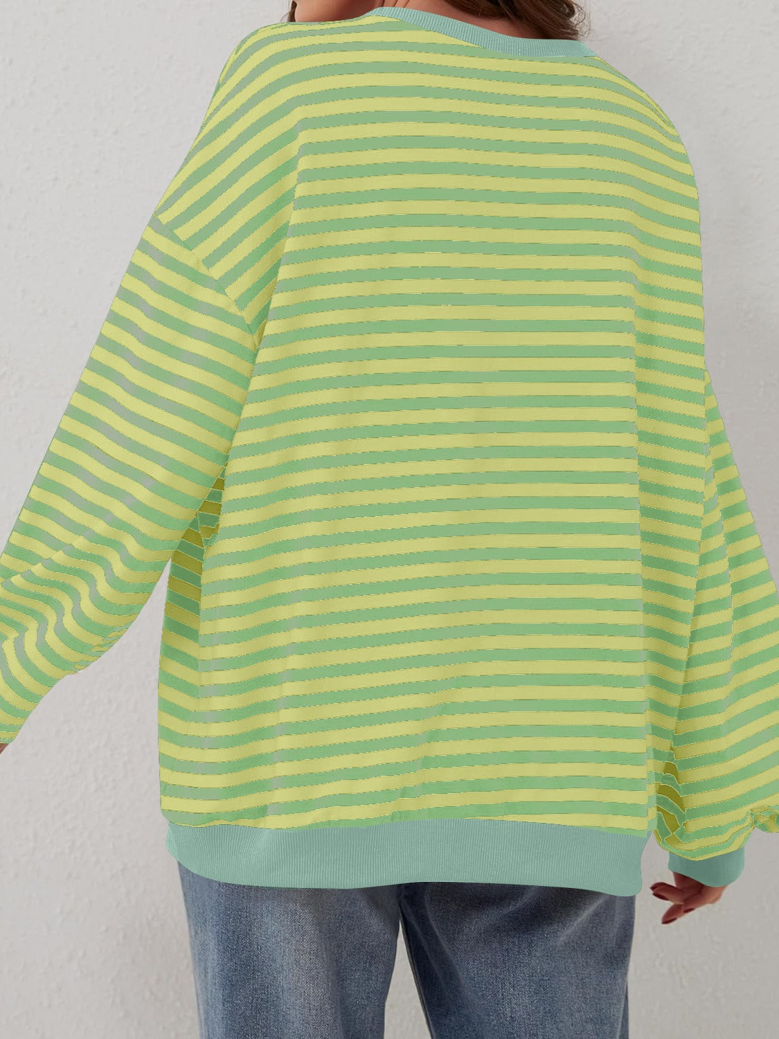 Lovelet Contrast Striped Long Sleeve Sweatshirt 