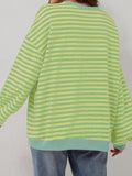 Lovelet Contrast Striped Long Sleeve Sweatshirt 