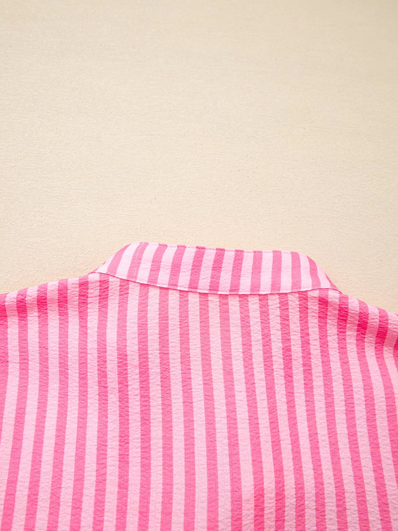 Stripe Flare Sleeve Half Placket Tiered Flowy Mini Dress 