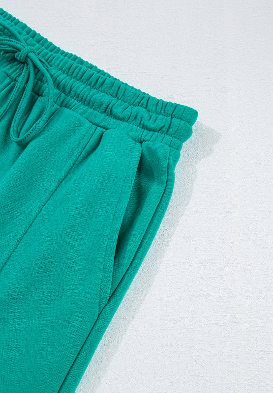 Full Size Round Neck Long Sleeve Top and Drawstring Pants Set 