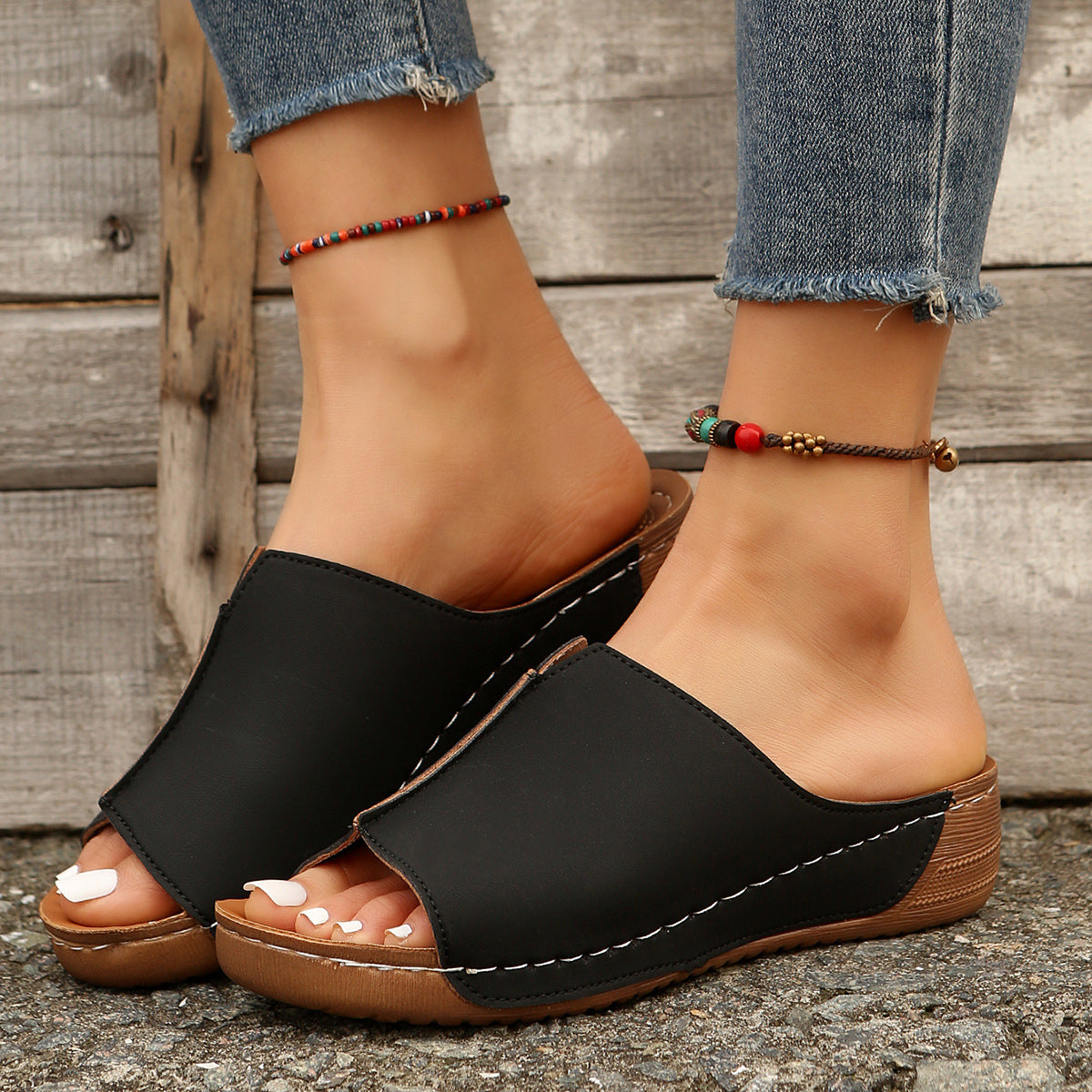 Open Toe Wedge Sandals 