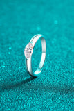 Moissanite Rhodium-Plated Ring 