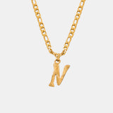 Titanium Steel Letter Pendant Necklace 