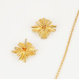 Starburst Gold-Plated Earrings and Necklace Set 