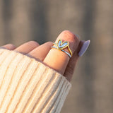 Heart Shape Irregular 925 Sterling Silver Ring 