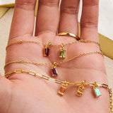 Titanium Steel Inlaid Zircon Pendant Necklace 