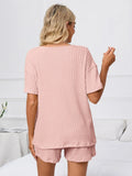 Notched Short Sleeve and Shorts Lounge Set Lingerie & Nightwear