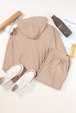 Drawstring Zip Up Hoodie and Pants Active Set 
