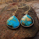 18K Gold-Plated Natural Stone Earrings 