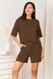 Basic Bae Full Size Soft Rayon Half Sleeve Top and Shorts Set 