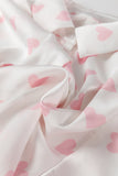 Heart Print Collared Neck Long Sleeve Shirt 