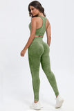 3 Piece Washed Square Neck Wide Strap Active Set 