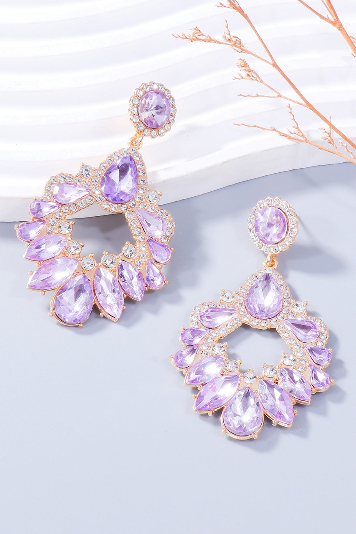 Alloy Rhinestone Dangle Earrings 