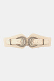 Shell Double Buckle Elastic Wide Belt 