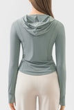 Millennia Pocketed Zip Up Hooded Long Sleeve Active Outerwear 