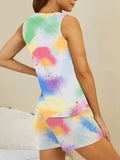 Printed Round Neck Top and Shorts Lounge Set Lingerie & Nightwear