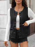 Button Up Denim Vest 