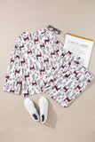 Printed Long Sleeve Top and Drawstring Pants Lounge Set Lingerie & Nightwear