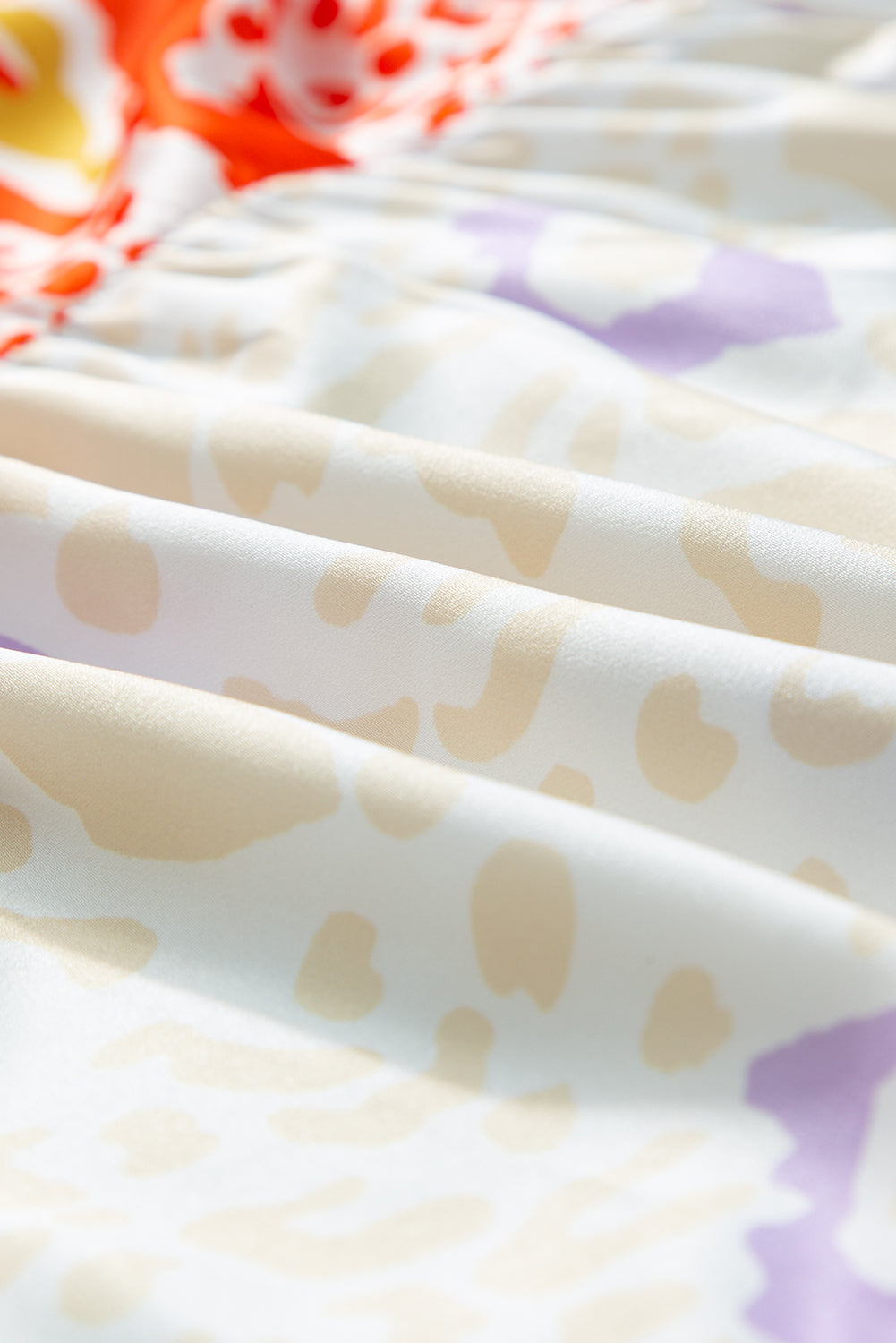 Plus Size Printed Notched Half Sleeve Dress 