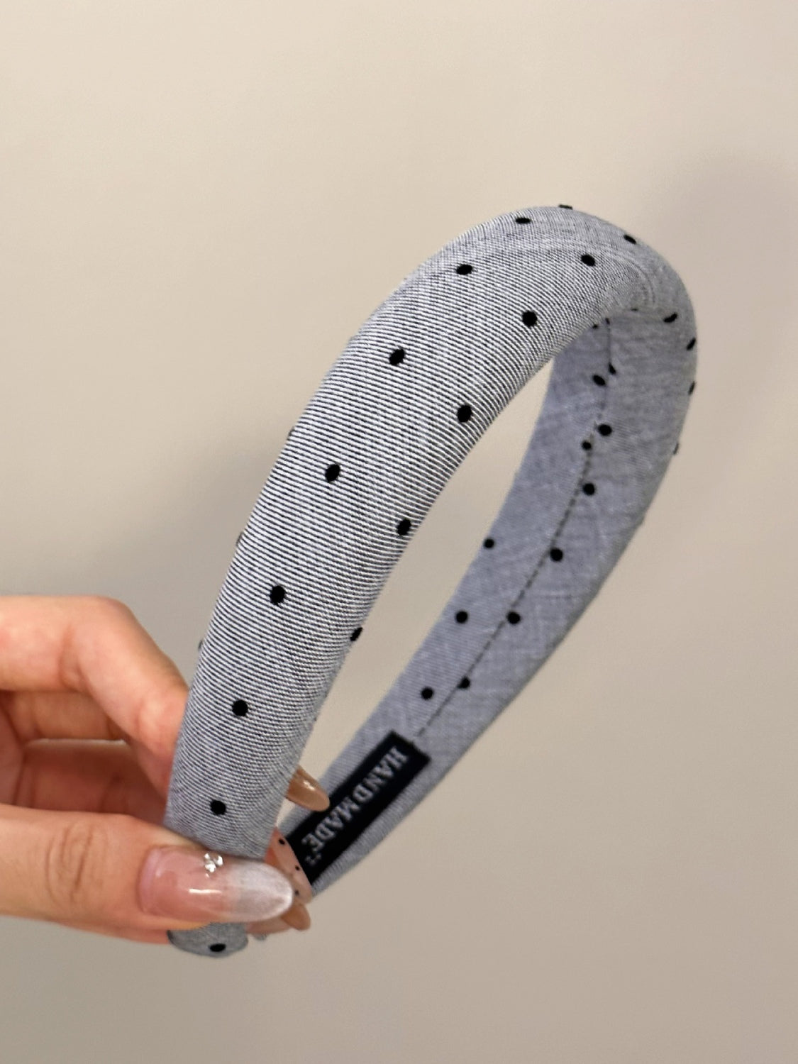 Polka Dot Polyester Wide Headband 