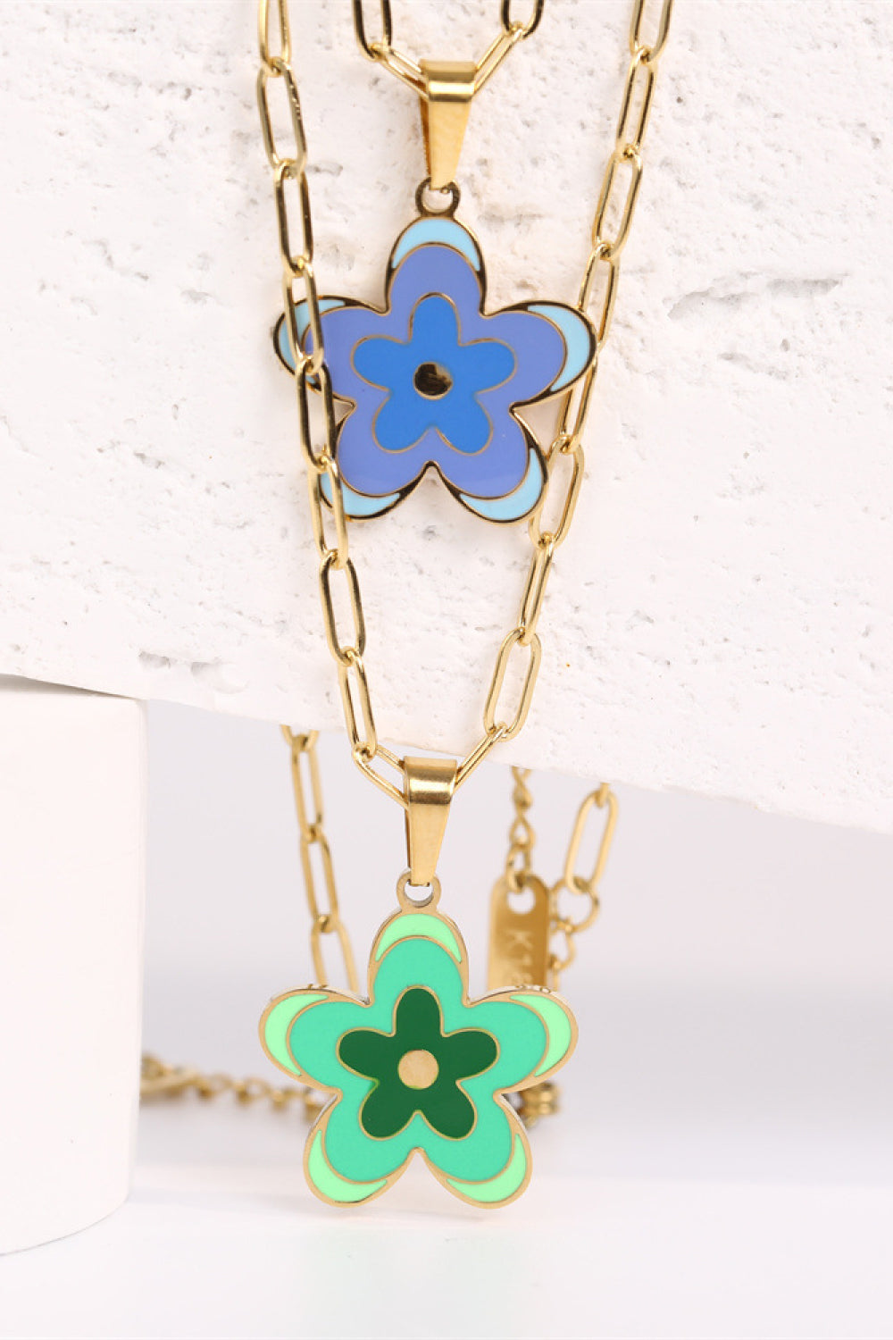 Flower Pendant Stainless Steel Necklace 