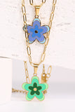 Flower Pendant Stainless Steel Necklace 