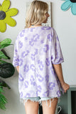 HOPELY Print Waffle Oversized T-Shirt 