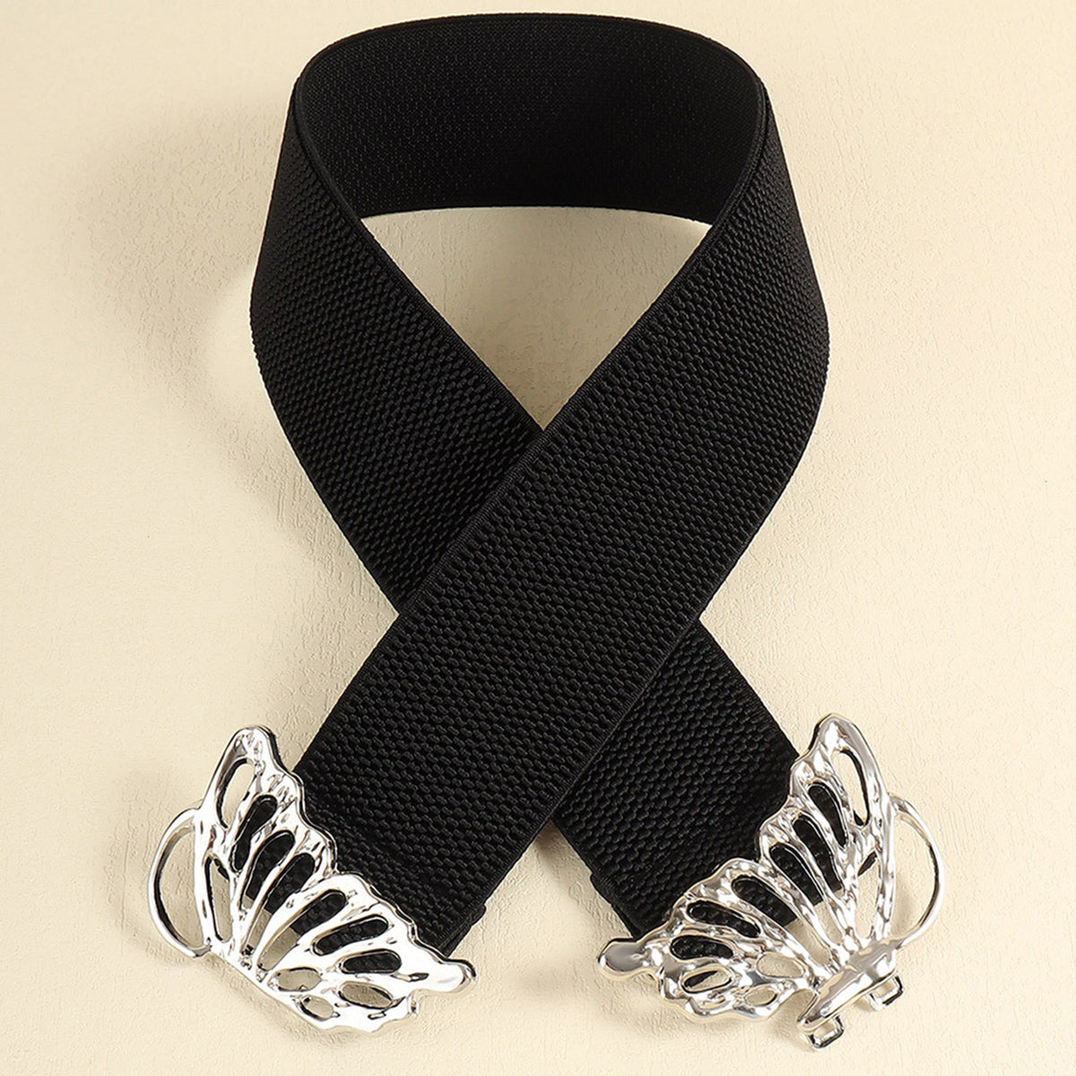 Butterfly Alloy Buckle Elastic Belt 