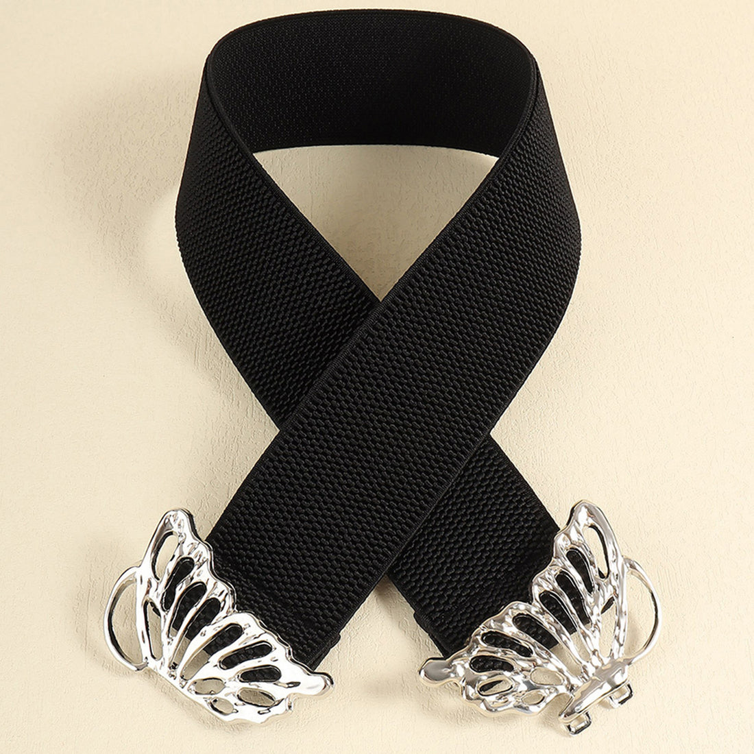 Butterfly Alloy Buckle Elastic Belt 