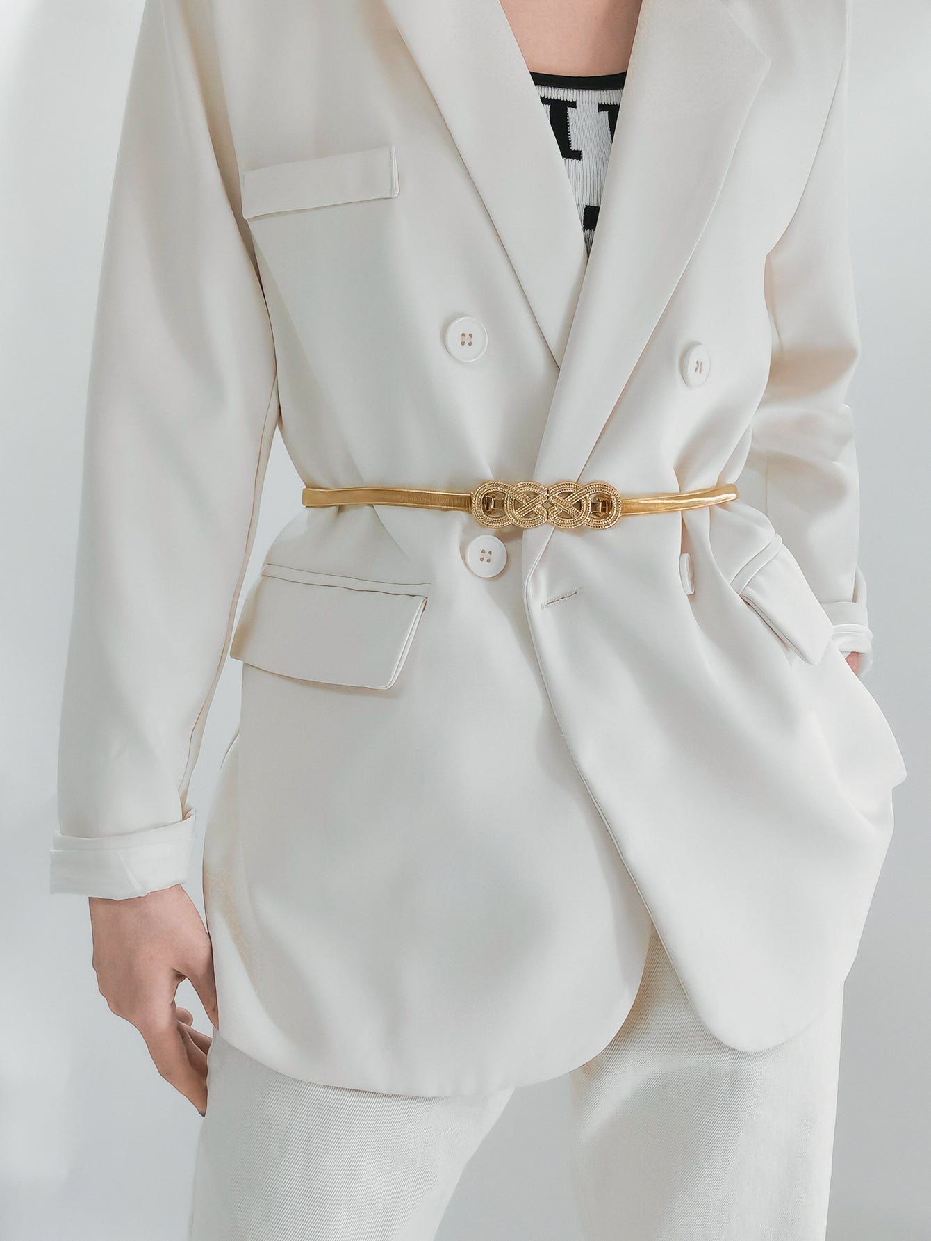 Knot Buckle Metal Belt 