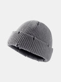 Distressed Cuffed Knit Hat 