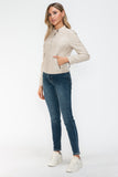 Snobbish PU Leather Zip Up Jacket with Pockets 