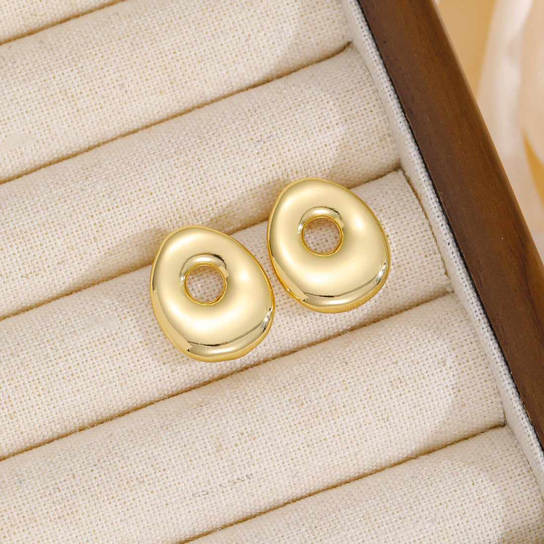18K Gold-Plated Bubble Letter Stud Earrings 