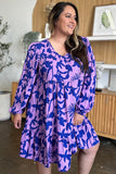 Double Take Full Size Printed Ruffle Hem Dress with Pocket 